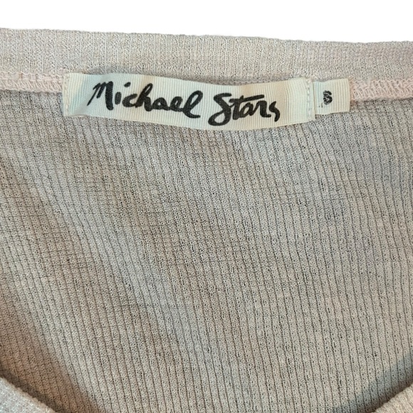 Michael Stars Pink Ribbed Shimmer Long Sleeve Top S - Picture 9 of 10